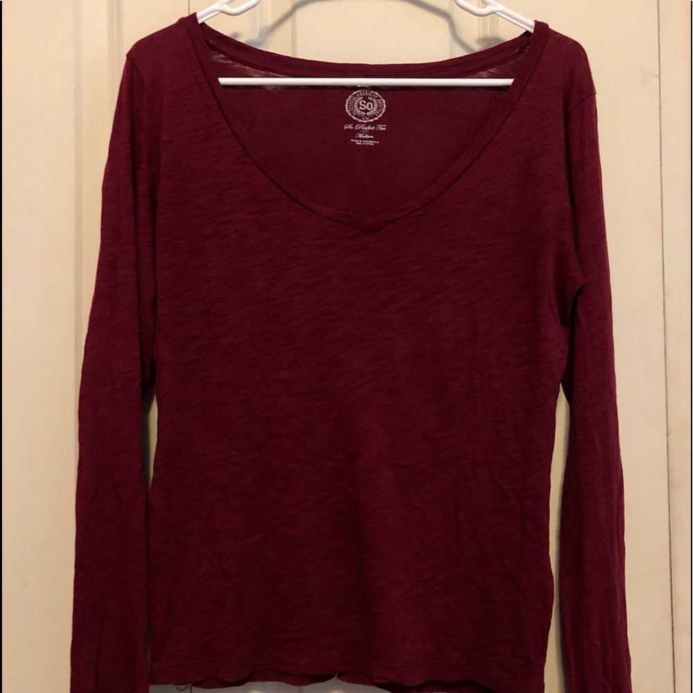 SO Long sleeve maroon top